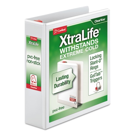 Cardinal 2" Slant Ring Binder, XtraLife, White 26320